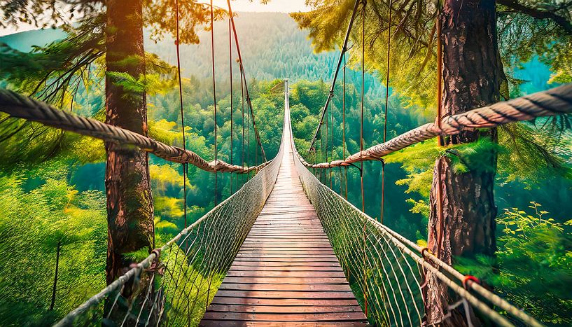 Pont au-dessus d'un paysage forestier par Mustafa Kurnaz
