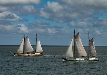 Zwei Segelschiffe auf das Wattenmeer von André Post