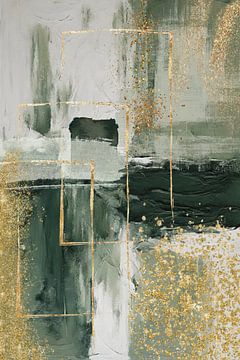 Groen en goud moment 3 van Sally Ann Moss