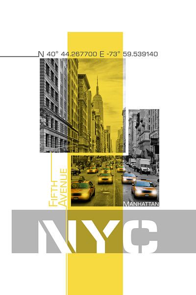 Poster Art NYC Fifth Avenue Traffic par Melanie Viola