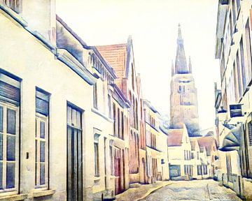 Alley in Bruges, AQ 2 by zam art