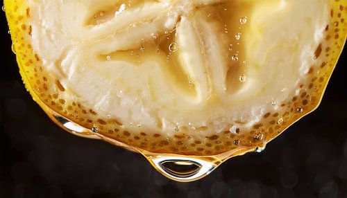 Gedetailleerde close-up van een verse banaan