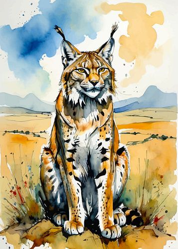 Lynx aquarel