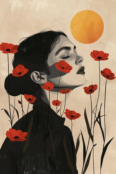 Lady with poppies by haroulita