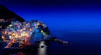 Manarola, Cinque Terre Nacht opname, Liguria Italy