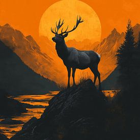 Majestätische Hirschsilhouette von Lufy