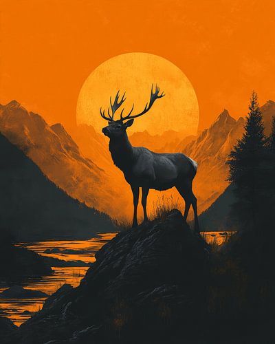 Majestueus Herten Silhouet