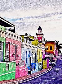 farbenfrohes Bo Kaap mixed media von Werner Lehmann