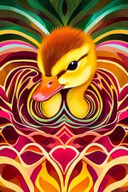 Motif coloré avec un caneton mignon sur Imperial Art House