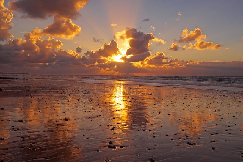 Beautiful sunset at the North Sea in the Netherlands by Eye on You