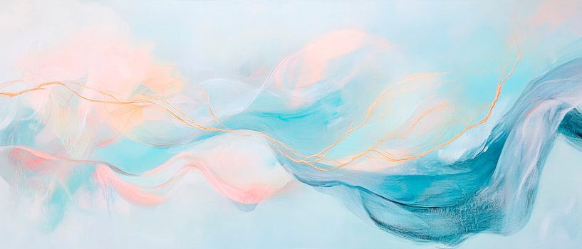 Gentle waves of colour in pastel shades by Poster Art Shop