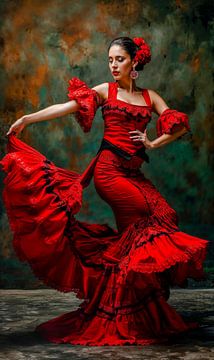Tourbillon rouge : le flamenco dans son âme sur Klaus Tesching - Art-AI