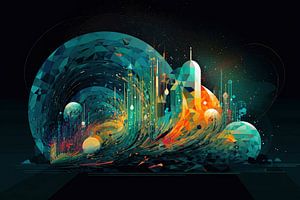 Abstrakte kosmische Reise