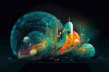 Abstract Cosmic Journey by Christian Ovís