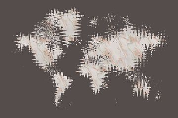 GRAPHIC ART Abstract World Map | rose gold & marble by Melanie Viola