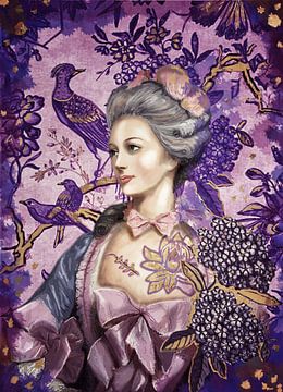 Golden Age purple & gold van KleurrijkeKunst van Lianne Schotman
