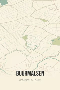 Vintage landkaart van Buurmalsen (Gelderland) van Rezona