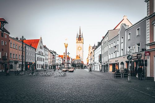 Straubing town square Bavaria Lower Bavaria