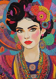 Feminism Portrait Latina Earrings Colourful by Niklas Maximilian