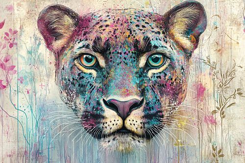 Abstract kleurrijk luipaard portret