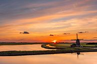 Molen Het Noorden Texel kleurige zonsondergang van Texel360Fotografie Richard Heerschap thumbnail