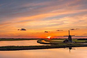 Mühle Der Norden Texel bunten Sonnenuntergang von Texel360Fotografie Richard Heerschap