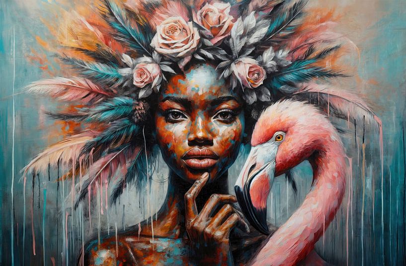 Flamingo meisje 02 van Silvio Schoisswohl