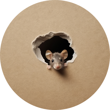 Nieuwsgierigheid in Karton - Speelse Muis Verstoppertje