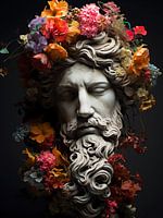 Greek statue with flowers