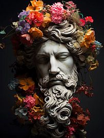 Greek statue with flowers by haroulita