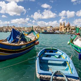 Malta bootjes in de haven bij Marsaxlokk van Eric van Nieuwland