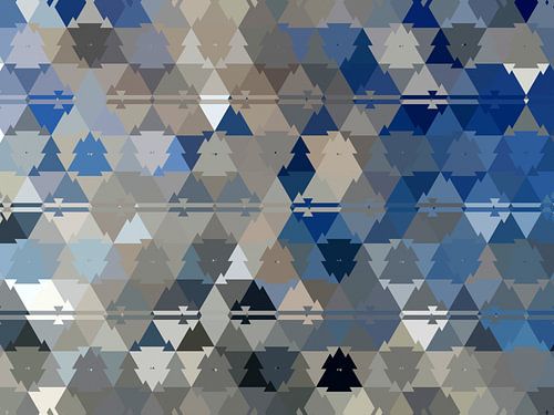 Abstract triangles in blue and beige