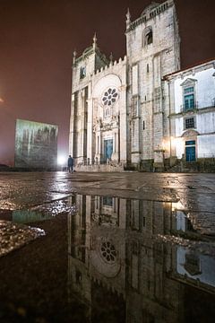 La cathédrale de Porto la nuit sur Leo Schindzielorz