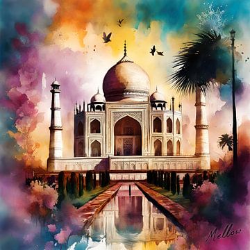 Taj Mahal Blossoms van Mellow Art