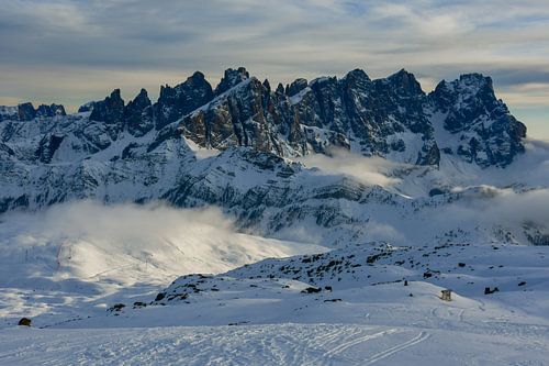 Uitzicht op de Pala Groep vanaf de top van Col Margherita