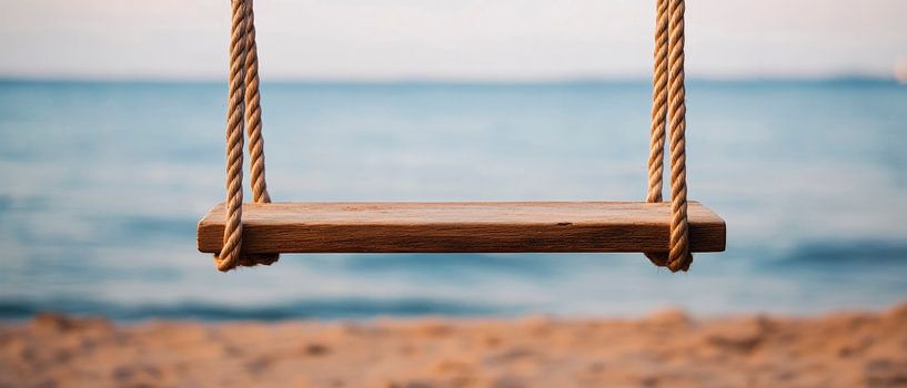 Balançoire sur la plage par Poster Art Shop