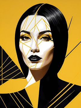 Pop Art Vrouwenportret Abstract Geometrische Kunst