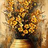 Nature morte aux fleurs d'or sur Caprices d'Art