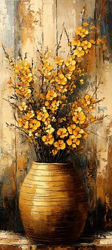 Goldene Blumen Stillleben von Kunst Laune