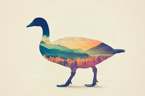 Living landscape duck