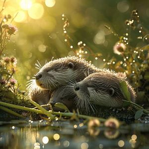 Otter in der Morgensonne von DNH Artful Living