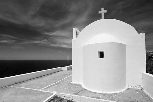 Chapel near Fokia, Karpathos, Greece in Black and Wide