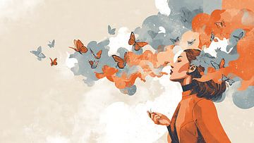 Soul Metamorphosis Into Butterflies Poster by Aden Pink Studio