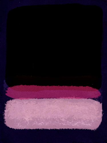 Modern abstract expressionisme. Zwart, neonroze, donkerblauw.