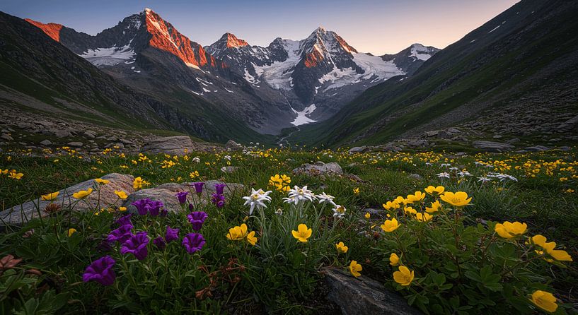 Morning glow in the high mountains by ButterflyPix