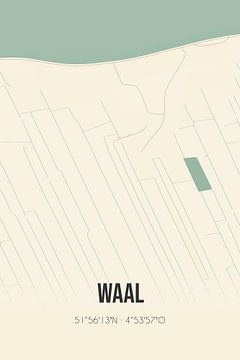Vintage landkaart van Waal (Zuid-Holland) van MijnStadsPoster