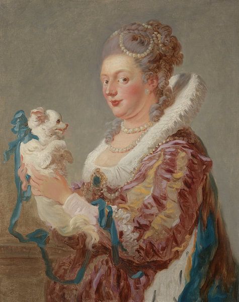Jean-Antoine Watteau. Een Vrouw Met Een Hond van 1000 Schilderijen