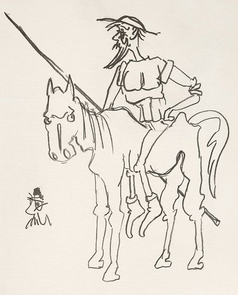 Don Quichot en Rocinante van Wieland Teixeira