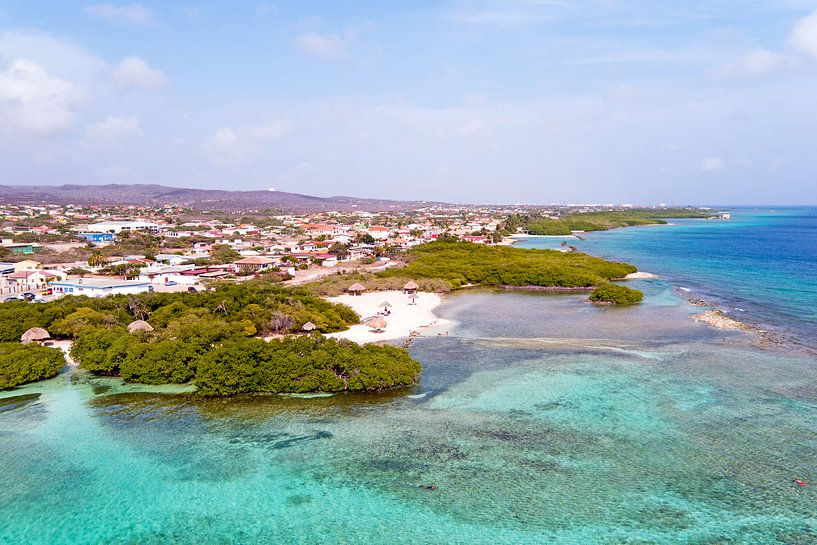 Lucht foto van de kust van Aruba by Eye on You