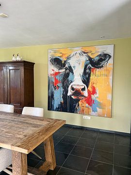 Klantfoto: Koe abstract van Wall Wonder